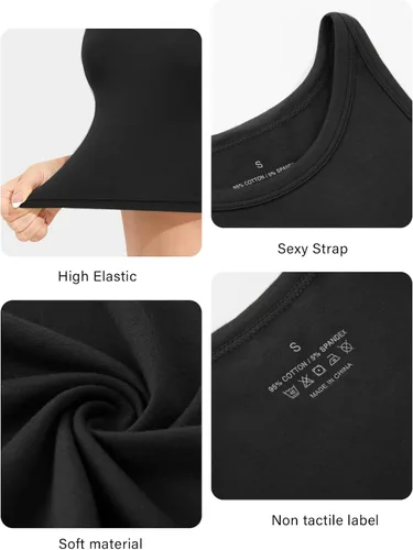 Miniatura 5 de Camisetas cortas para mujer, camisetas sin mangas recortadas de cuello alto, camisetas de yoga, camisetas atléticas, paquete de 4