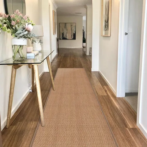 Miniatura 22 de GOYLSER Alfombras de yute de 15 pies para pasillo, alfombra de cocina, antideslizante, lavable, absorbente, alfombra de pasillo color beige
