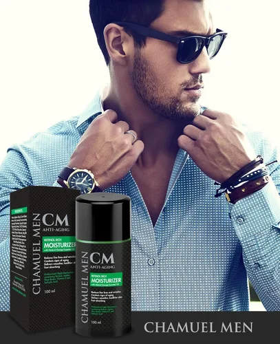 Miniatura 8 de CHAMUEL MEN Crema facial diaria para hombres con 2.5% de retinol hidratante antienvejecimiento para líneas finas, manchas oscuras y arrugas, loción