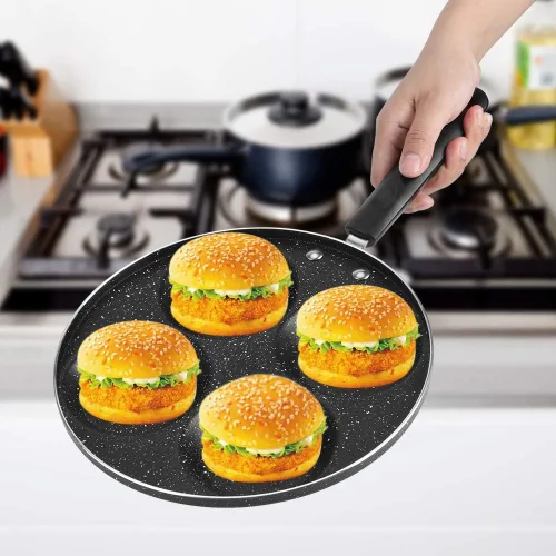 Miniatura 2 de HEEPDD Sartén antiadherente para huevos de 4 tazas, tortilla y panqueques de 9.6 pulgadas para desayuno, hamburguesa, bistec
