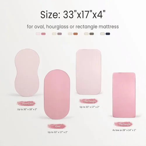 Miniatura 46 de lulumoon Sábanas de muselina para moisés para bebé: sábanas ajustables suaves para moisés de cabecera para niños y niñas Oliva y Crema