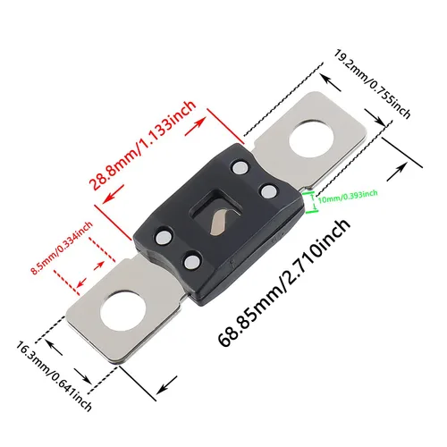 Miniatura 2 de 200A Mega Fusible de Alta Corriente - Fusible de 200 Amperios para Atornillar para Coches, Camiones, Vehículos de Construcción, Autobuses, Caravanas