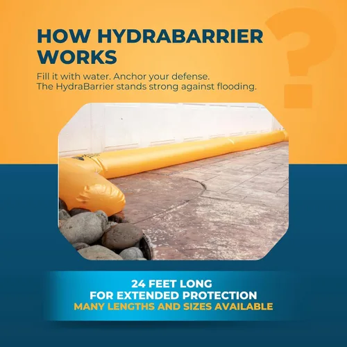 Miniatura 3 de La barrera original HydraBarrier Ultra - 24 pies de largo x 6 pulgadas de alto - Alternativa ligera y reutilizable para saco de arena - Tubo