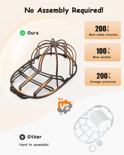 Miniatura 2 de XQXA Jaula para lavar sombreros, no necesita montaje, ajuste perfecto para sombreros de adultos y niños, ideal para gorras de béisbol, seguro para 1