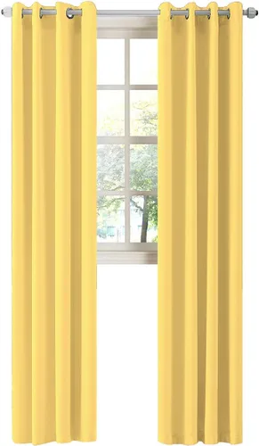 Miniatura 10 de LA PALMA Cortinas opacas con aislamiento térmico y ojales, para sala de estar, dormitorio, paquete de 2 paneles