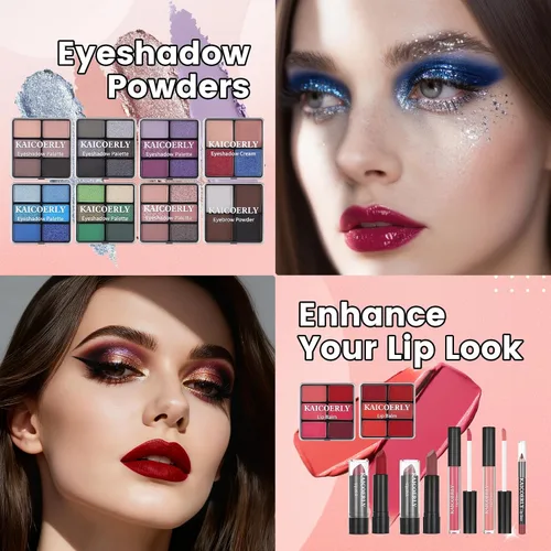 Miniatura 5 de Kit de maquillaje para mujeres y niñas, juego de regalo de maquillaje de moda para principiantes, profesionales, viajeros con estuche, esencial