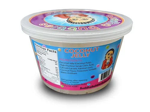 Miniatura 4 de Topping de postre de gelatina de coco prémium de Buddha Bubbles Boba (jalea de coco)