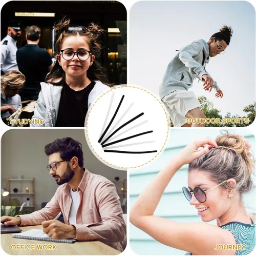 Miniatura 7 de 4 pares de puntas de silicona para patillas, agarres antideslizantes para las orejas para marcos de metal finos, reemplazo de retenedor de gafas