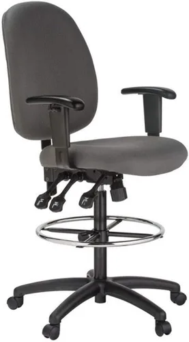 Miniatura 4 de Harwick Silla de dibujo ergonómica extra alta, tela gris
