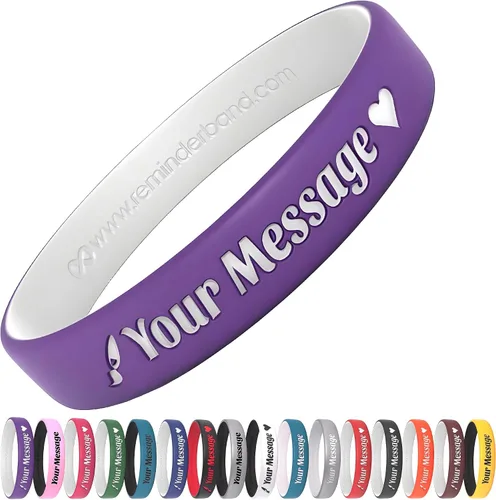 Miniatura 11 de Reminderband - Pulseras lujosas de silicona y goma para motivación, eventos, regalos, apoyo, recaudación de fondos y concientización, para hombres