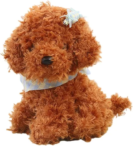 Peluche de perro de 8 pulgadas, juguete de peluche para perro, gran regalo para niños en casa (marrón)