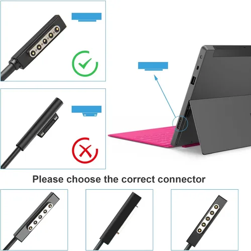 Miniatura 5 de Cargador adaptador de CA de fuente de alimentación de tableta de 24 W para Microsoft Surface RT, Surface 2, Surface Pro 1, Surface 1512 1516 i5 i7