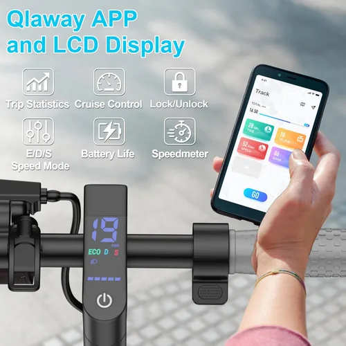 Miniatura 5 de Qlaway 10/8.5" E Scooter for Adults 19 MPH Sport Escooter 350W Motor, Electric Scooter 15-22 Miles Range, Bearing 265 LBS/APP Control