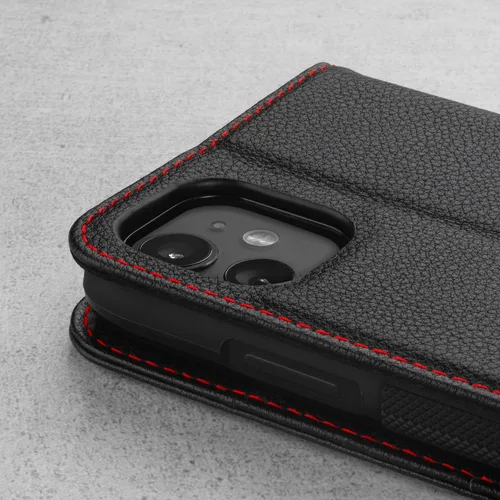 Miniatura 4 de TORRO Funda de cuero compatible con iPhone 11 – Funda de piel auténtica con tarjetero y función atril (negro)