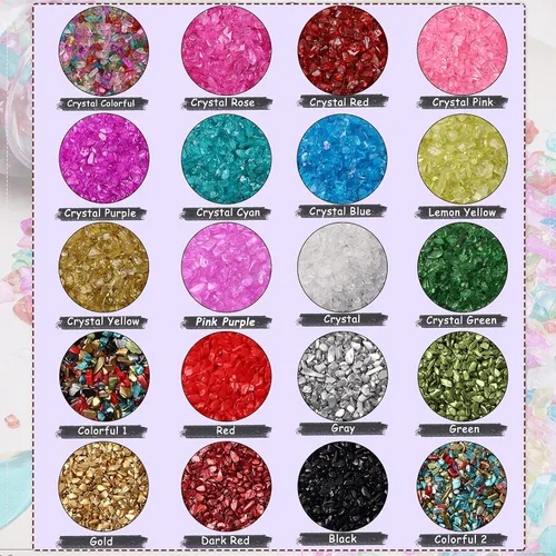 Miniatura 4 de Chips de cristal triturado de cristal irregular, chispas gruesas de 0.079 a 0.157 pulgadas para manualidades, manualidades, relleno de jarrón, molde