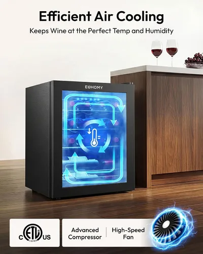 Miniatura 5 de EUHOMY 16 Bottle Wine Cooler Refrigerator, Compressor Wine Fridge with Glass Door, Freestanding Wine Cellar with Digital Temp Control & LED Light