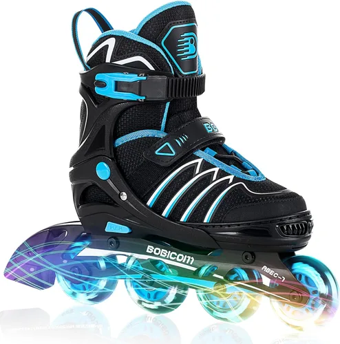 Patines en línea ajustables con ruedas de luz completa, patines iluminadores al aire libre para niños y adultos, niñas y niños, hombres y mujeres