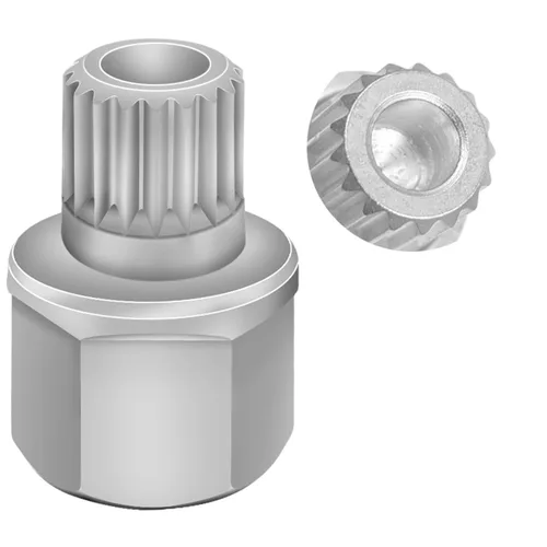 Miniatura 20 de Llave de tuerca de bloqueo de rueda de 11/15PT compatible con BMW, enchufe de tuerca de bloqueo de rueda AdaPTer, herramienta de extracción
