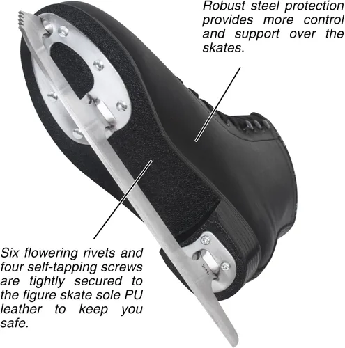 Miniatura 4 de Nattork Patines de Figura con Hojas de Acero Inoxidable de Excelencia para Patinaje sobre Hielo con Soporte Mejorado, Rendimiento de Fuerza