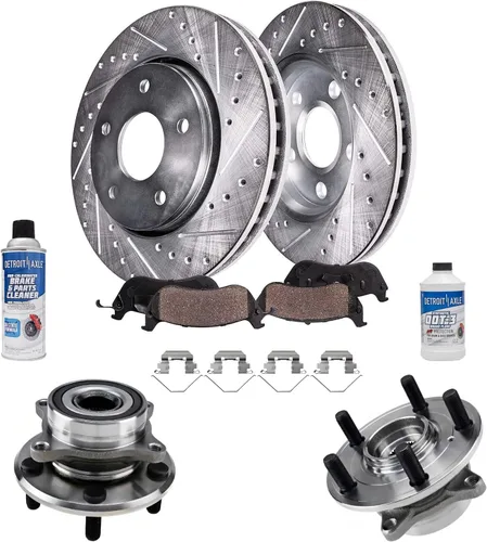 Miniatura 60 de Detroit Axle - 4 rotores de freno para Chevrolet Cruze Volt Orlando Verano, rotores de freno de disco perforados y ranurados de repuesto : rotor