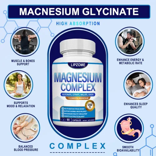 Miniatura 6 de Suplemento Complejo de Magnesio 1200mg - Mezcla avanzada de magnesio 7 en 1 - Glicinato, Citrato, Malato, Taurato, Óxido, Aspartato, Orotato