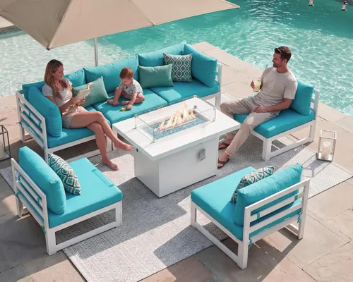 Miniatura 70 de NICESOUL - Juego de 10 muebles de patio extra grandes de aluminio moderno, sofá para exteriores con asiento de 29" de profundidad y ancho, 500 lbs