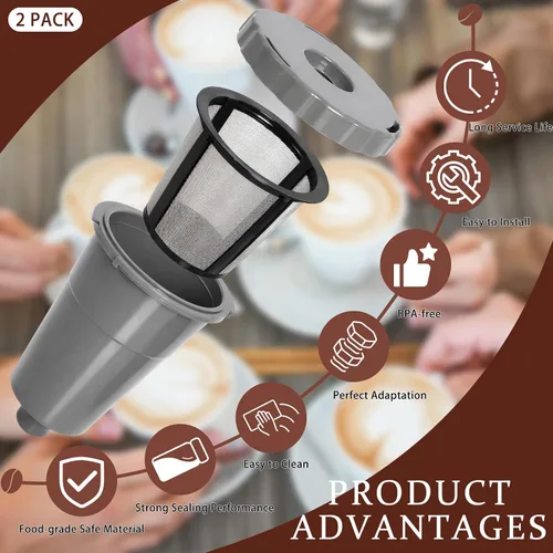 Miniatura 4 de Podoy Filtros de café reutilizables compatibles con B30 B40 B50 B60 B70 K10 MINI Plus K15 K40/45 K55 K60/65 K70/75/79 series 5048 Old Mode Gris
