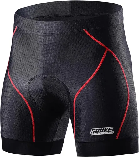Souke Sports Pantalones cortos de ciclismo para hombre, con acolchado 4D para bicicleta, MTB Liner Shorts con agarre antideslizante en las piernas