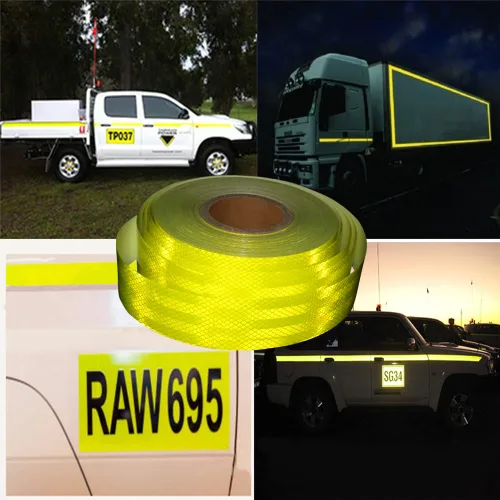 Miniatura 3 de Cinta reflectante DOT-C2 de alta visibilidad amarilla fluorescente de 2 pulgadas x 20 pies, color amarillo neón, cinta adhesiva de advertencia