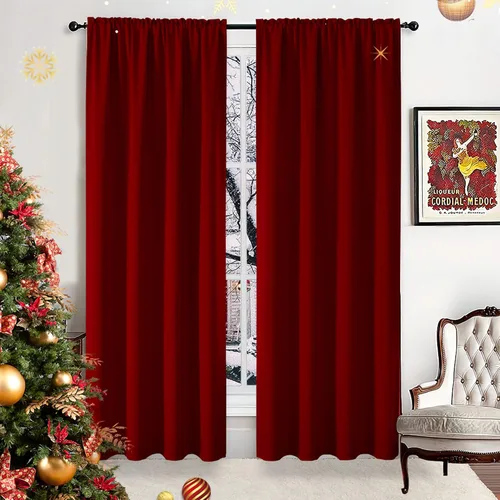Miniatura 39 de CUCRAF Cortinas opacas de 45 pulgadas de largo, juego de 2 paneles para dormitorio, bolsillo para cortinero, cortinas de oscurecimiento