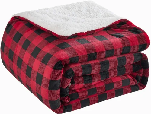 Miniatura 12 de CHOSHOME Manta de forro polar Sherpa - Manta gruesa y cálida para invierno, manta de felpa suave y mullida para cama, sofá y viajes