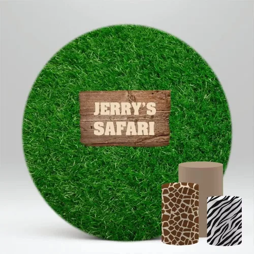 Miniatura 4 de Cubierta de pedestal para Safari Fiesta de Cumpleaños Recién Nacido Baby Shower Decoración Plinto Cubierta de Cilindro Caqui Puro Accesorios NO-234