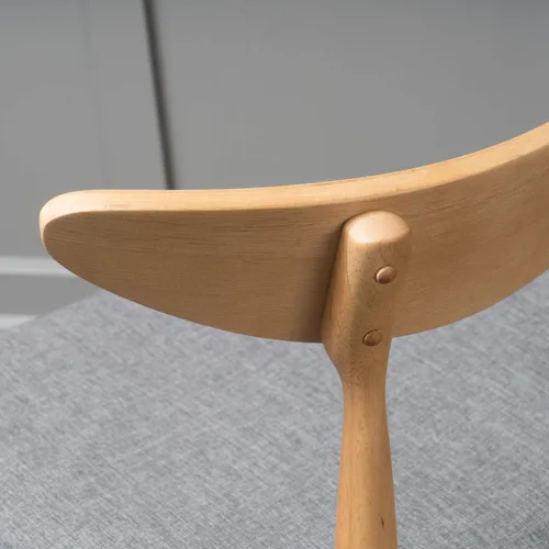 Miniatura 6 de GDFStudio Christopher Knight Home Barron - Sillas de comedor de tela con acabado de roble, juego de 2 piezas, gris y roble