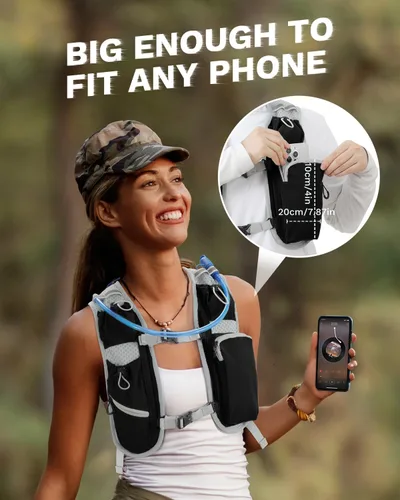 Miniatura 5 de Chaleco de correr para mujeres y hombres, mochila de hidratación para correr, chaleco para corredores, chaleco de hidratación, con soporte frontal