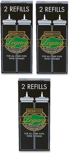 Miniatura 5 de Cork Pops Cartuchos de repuesto para abrebotellas de vino, 2 por caja, ecológicos de baja presión, se adapta a todos los modelos Cork Pops abre