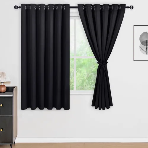 Miniatura 51 de DWCN Cortinas 100% opacas de 84 pulgadas de largo para dormitorio con forro negro, paneles de cortina de ventana de doble capa con aislamiento Azul