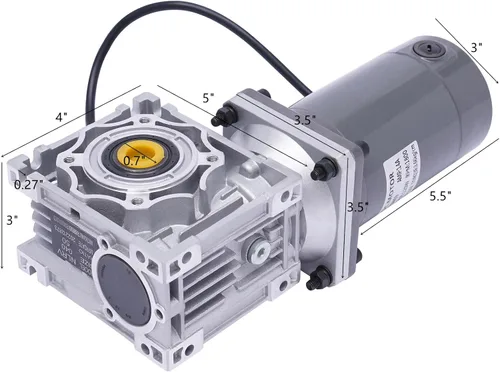 Miniatura 3 de Motor de engranajes eléctrico 120W DC 24V Reductor de engranajes helicoidal Caja de engranajes Motor eléctrico de engranajes RV 50K 35Nm Motor 120W