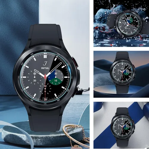 Miniatura 4 de Suoman Paquete de 4 protectores de pantalla de vidrio templado para Samsung Galaxy Watch 4 Classic de 1.81 pulgadas (1.811 in) para Galaxy Watch 4