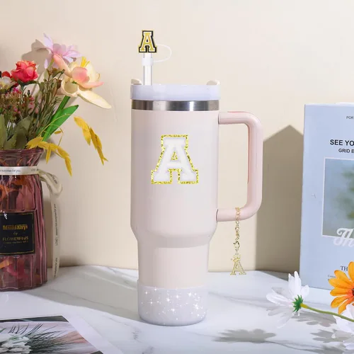 Miniatura 2 de Mity Rain Set de 6 piezas de accesorios para taza para Stanley de 30 oz y 40 oz con asa, tapa para pajita, dije con iniciales de taza, bota