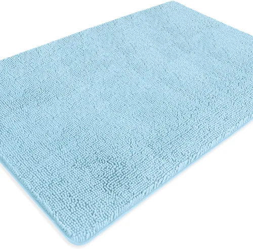 Miniatura 510 de Alfombra de baño pequeña de 12 x 18 pulgadas, lavable y absorbente, antideslizante, alfombra de baño de felpilla gruesa y suave para baño, ducha