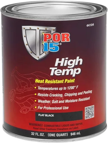 POR-15 Pintura de alta temperatura, pintura resistente al calor, resistente a la intemperie y a la humedad, 32 onzas líquidas, negro plano