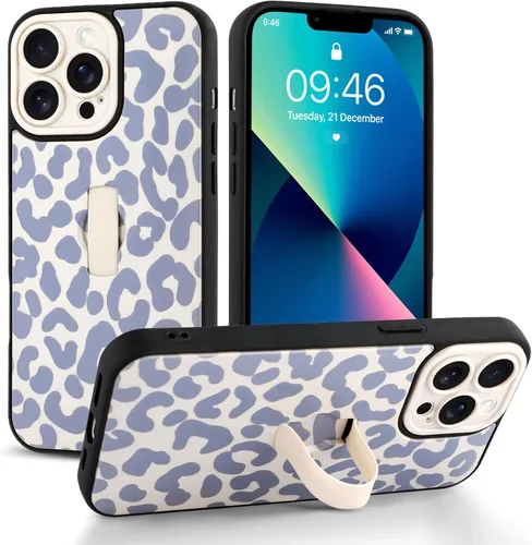 Miniatura 35 de Funda compatible con iPhone 17 Pro Max con correa de mano para los dedos, funda de teléfono con estampado de leopardo y guepardo para mujeres