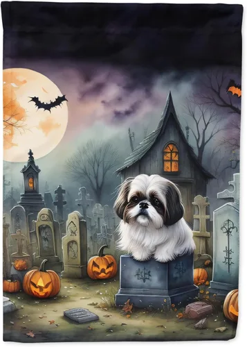 Miniatura 40 de Caroline's Treasures DAC2011GF - Bandera decorativa para jardín de Halloween con diseño de beagle para jardín, jardín, jardín, jardín, multicolor