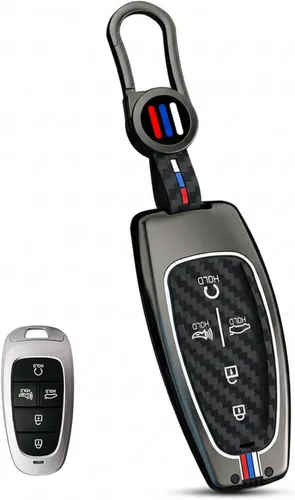 Funda para llavero compatible con Hyundai Sonata Santa Cruz Fe Tucson Palisade 2020-2024 con 5 botones de metal