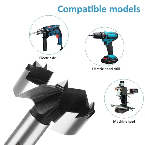 Miniatura 4 de HPHOPE Broca Forstner de 10mm, Broca Forstner de 10mm para Madera, Brocas con Vástago Redondo