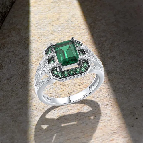 Miniatura 3 de Santuzza Anillo de plata de ley 925 con circonita cúbica para mujer, Plata Esterlina Gema, Zirconia cúbica