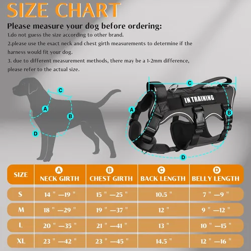 Miniatura 5 de WINSEE - Arnés para perro a prueba de fugas, arnés Molle de servicio y trabajo con doble asa, chaleco táctico para mascotas con 4 parches