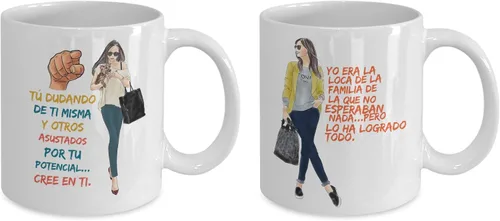 Miniatura 2 de Regalo para hermana Taza de cafe para hija Perfecto regalo para navidad, graduados, profesionales y estudiantes Vaso con afirmaciones