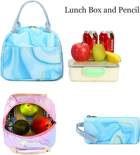 Miniatura 54 de LOIDOU Mochila para adolescentes y niñas, mochila escolar con lonchera y estuche para lápices, juego de bolsas escolares 3 en 1