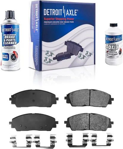 Miniatura 30 de Detroit Axle - Pinza de freno de disco delantera del lado del conductor + pastillas de freno de cerámica con repuesto de hardware para Ford F-150